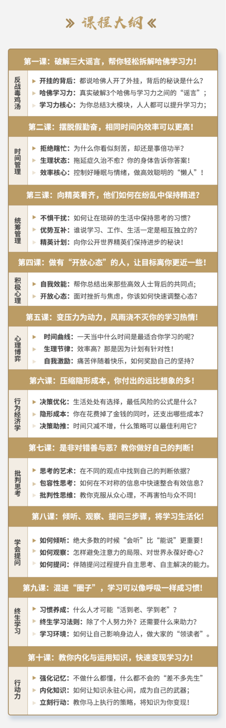 《哈佛学习力》10节课复制出你想要的能力